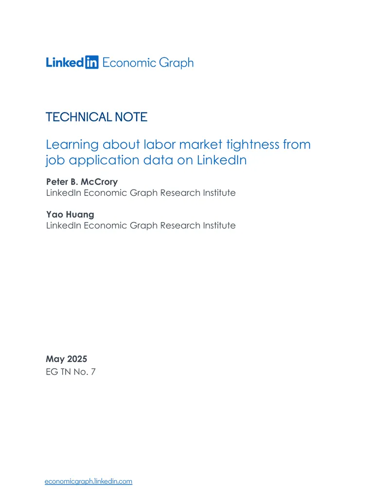 Labor Market Tightness Measurement Using Job Application Data