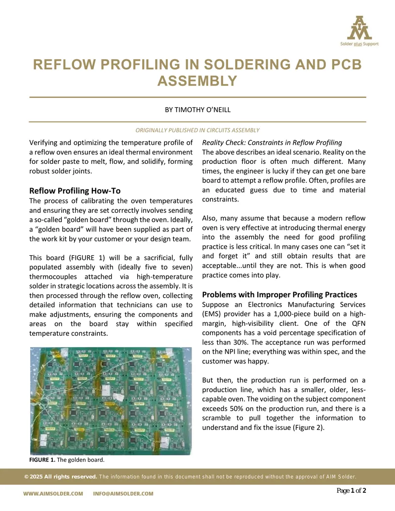 Reflow Profiling in Soldering and PCB Assembly