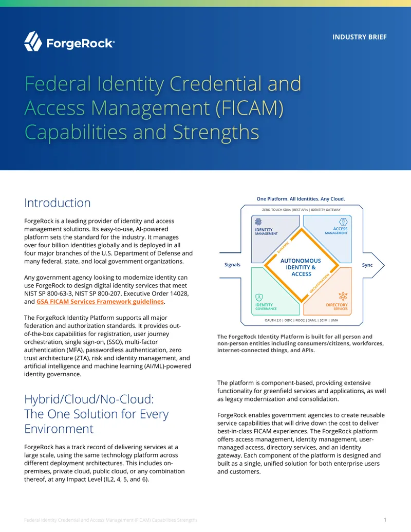 ForgeRock Identity Platform Federal Identity Management