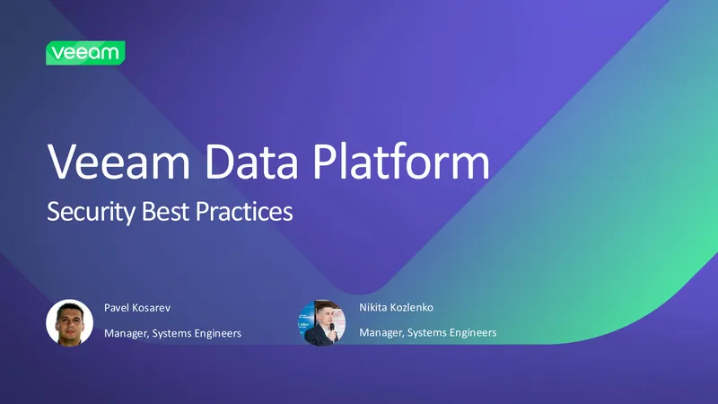 Veeam Data Platform Security Best Practices