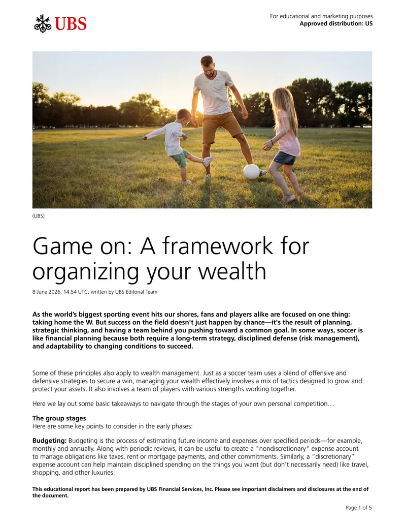 Wealth Management Framework for Financial Planning