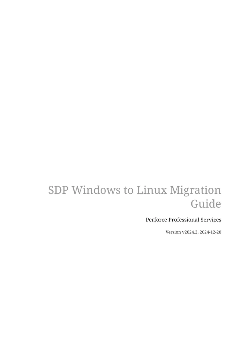 SDP Windows to Linux Migration Guide