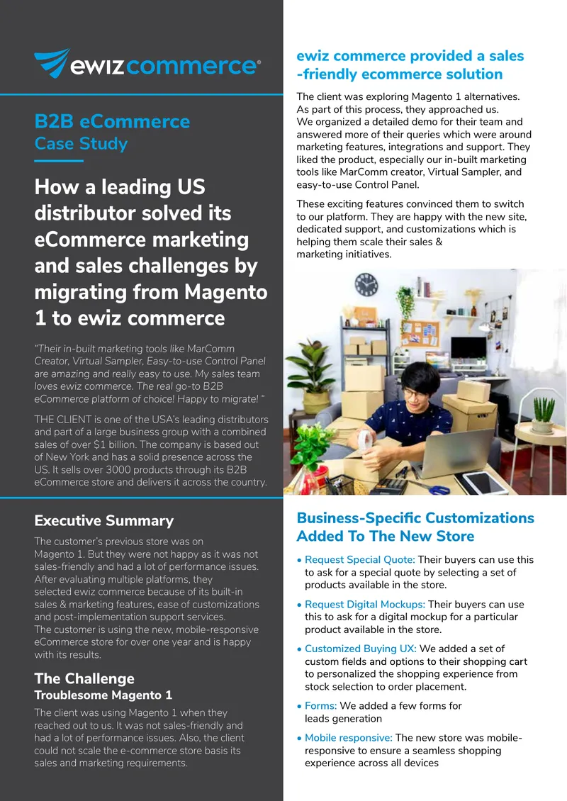 B2B eCommerce Case Study on Platform Migration