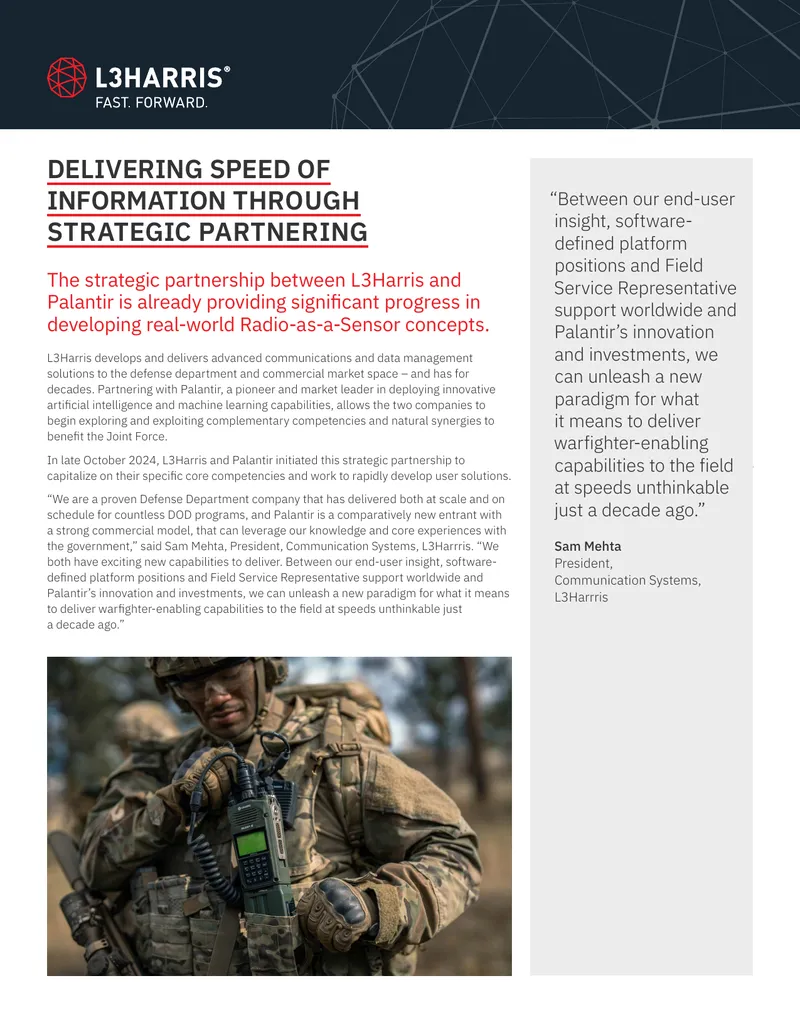 Strategic Partnership Between L3Harris and Palantir