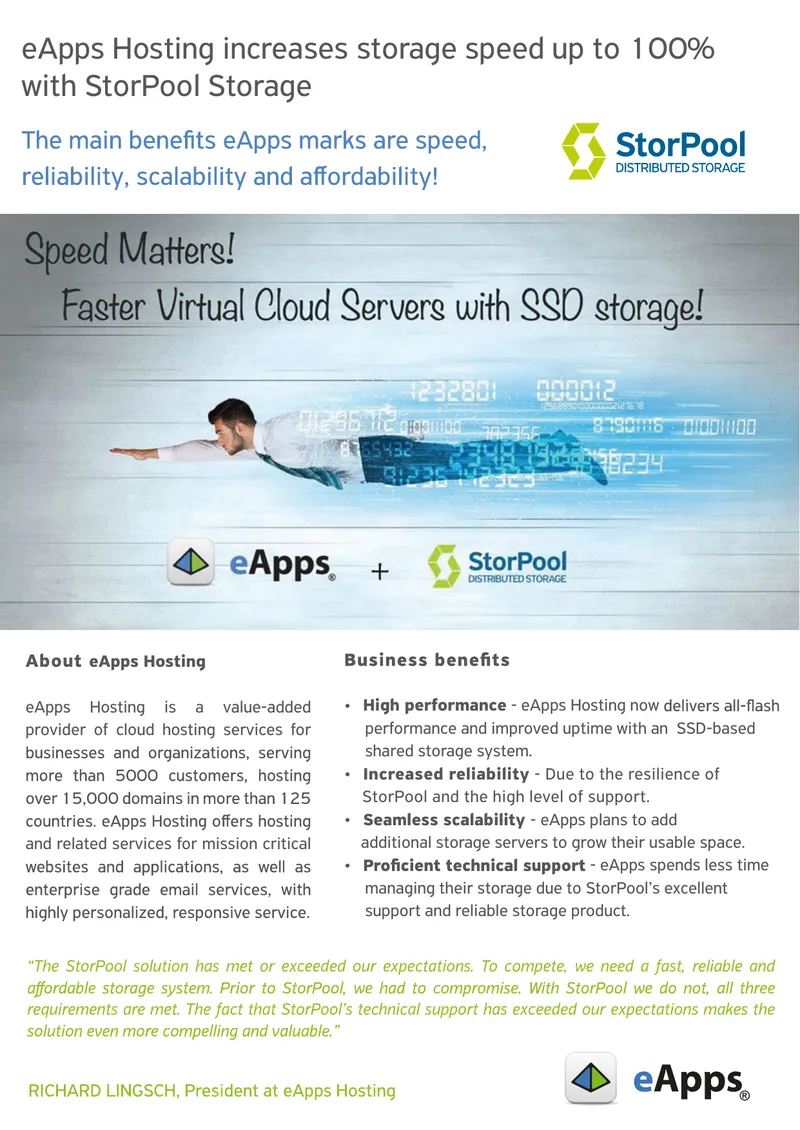 eApps Hosting and StorPool Storage Implementation