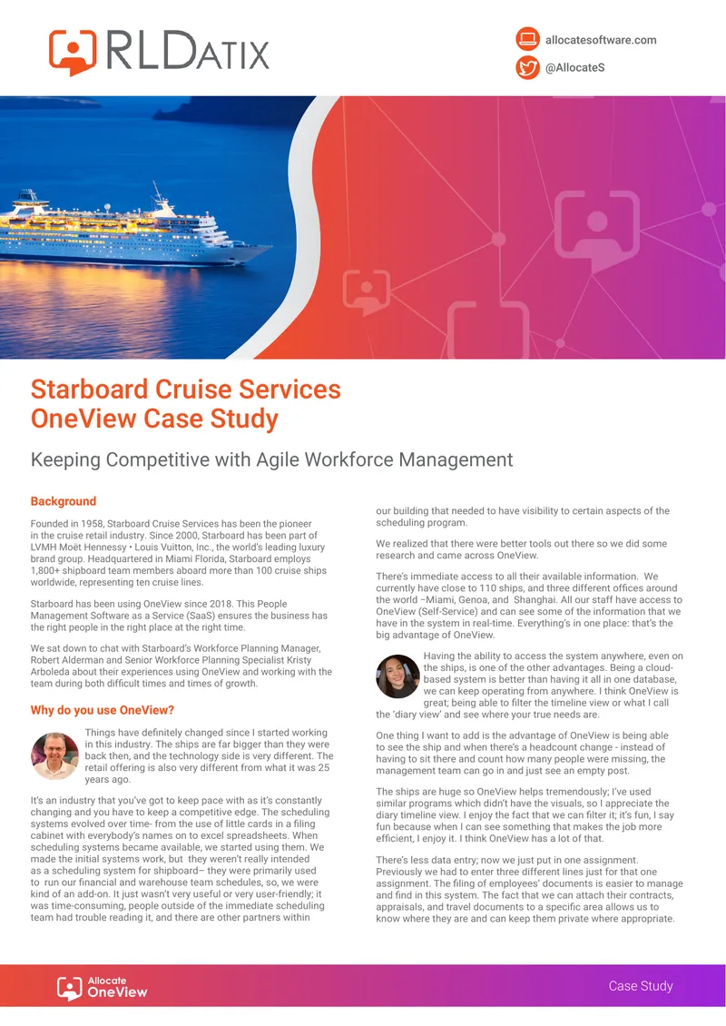 Starboard Cruise Services OneView Case Study
