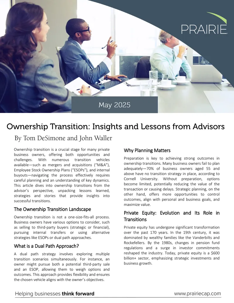 Ownership Transition Strategies and Considerations