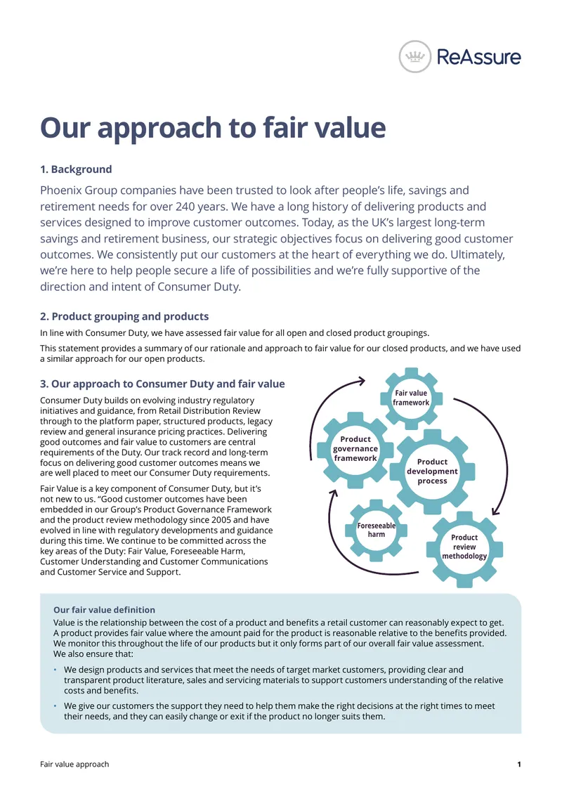 Fair Value Assessment Framework and Principles