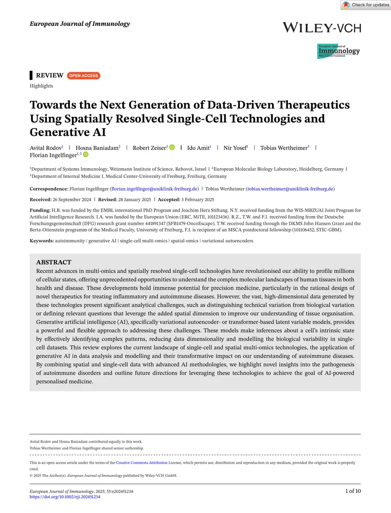 Data-Driven Therapeutics Using Single-Cell Technologies