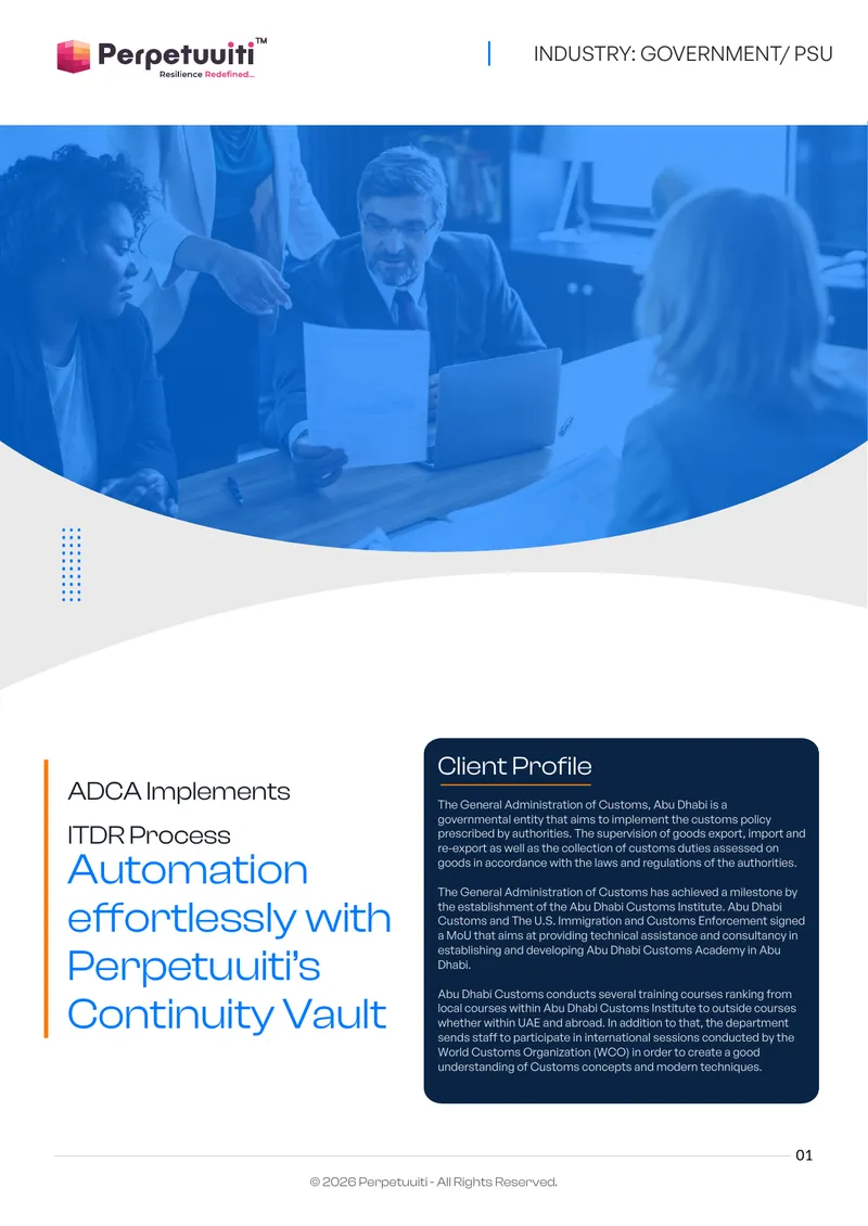 Implementation of ITDR Process Automation at ADCA