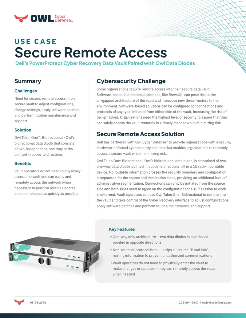 Secure Remote Access Solution with Owl Talon One