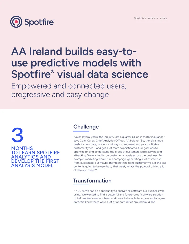 AA Ireland Utilizes Spotfire for Predictive Modeling