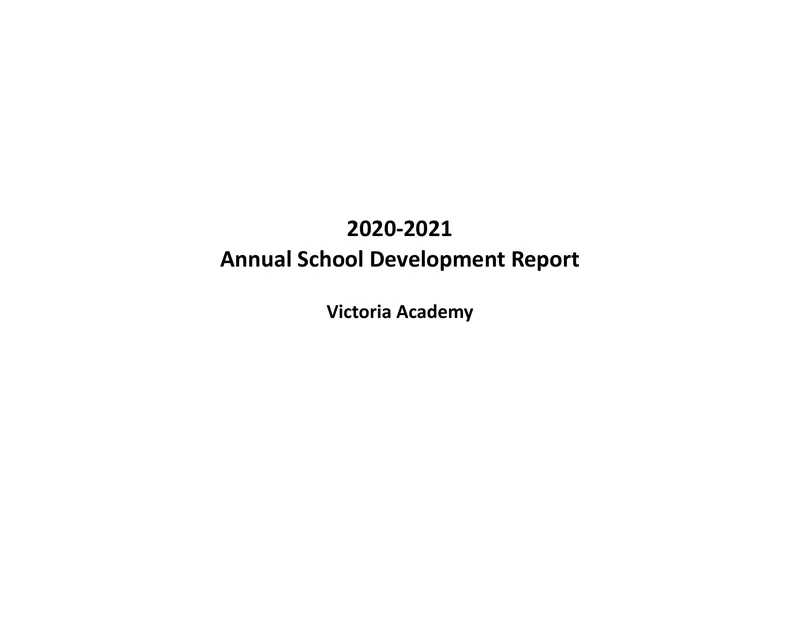 Annual School Development Report for Victoria Academy