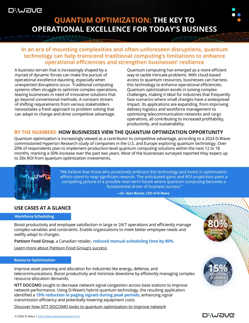 Quantum Optimization for Operational Excellence