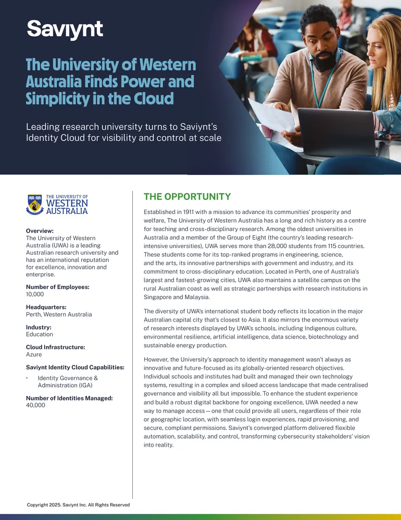 University of Western Australia Identity Management Transformation