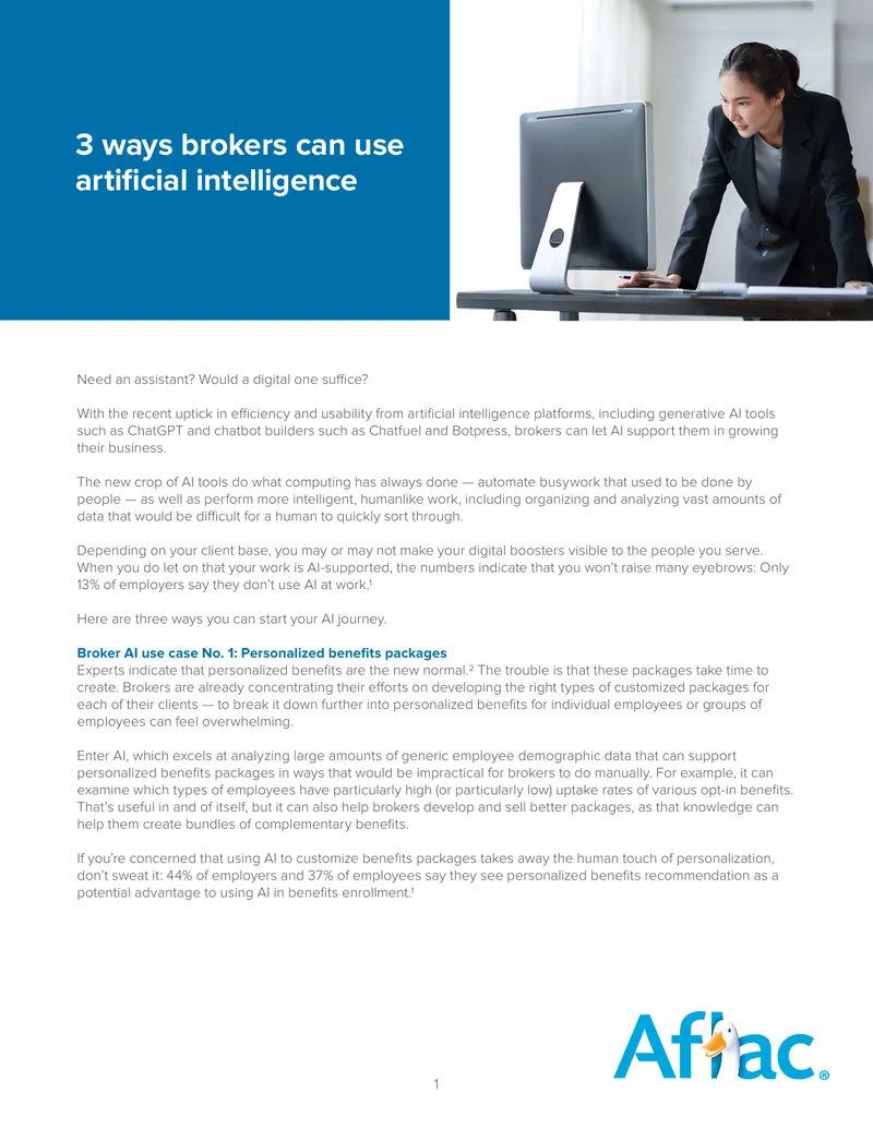 Artificial Intelligence Applications for Brokers