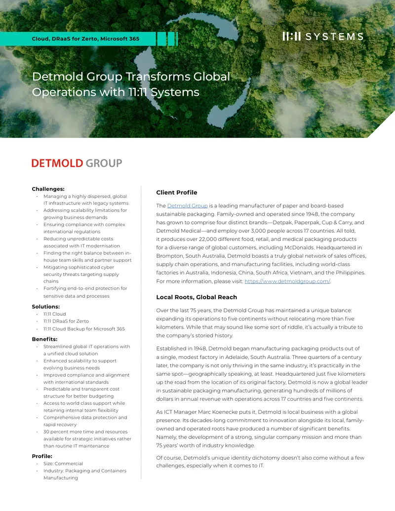 Detmold Group Case Study on IT Transformation