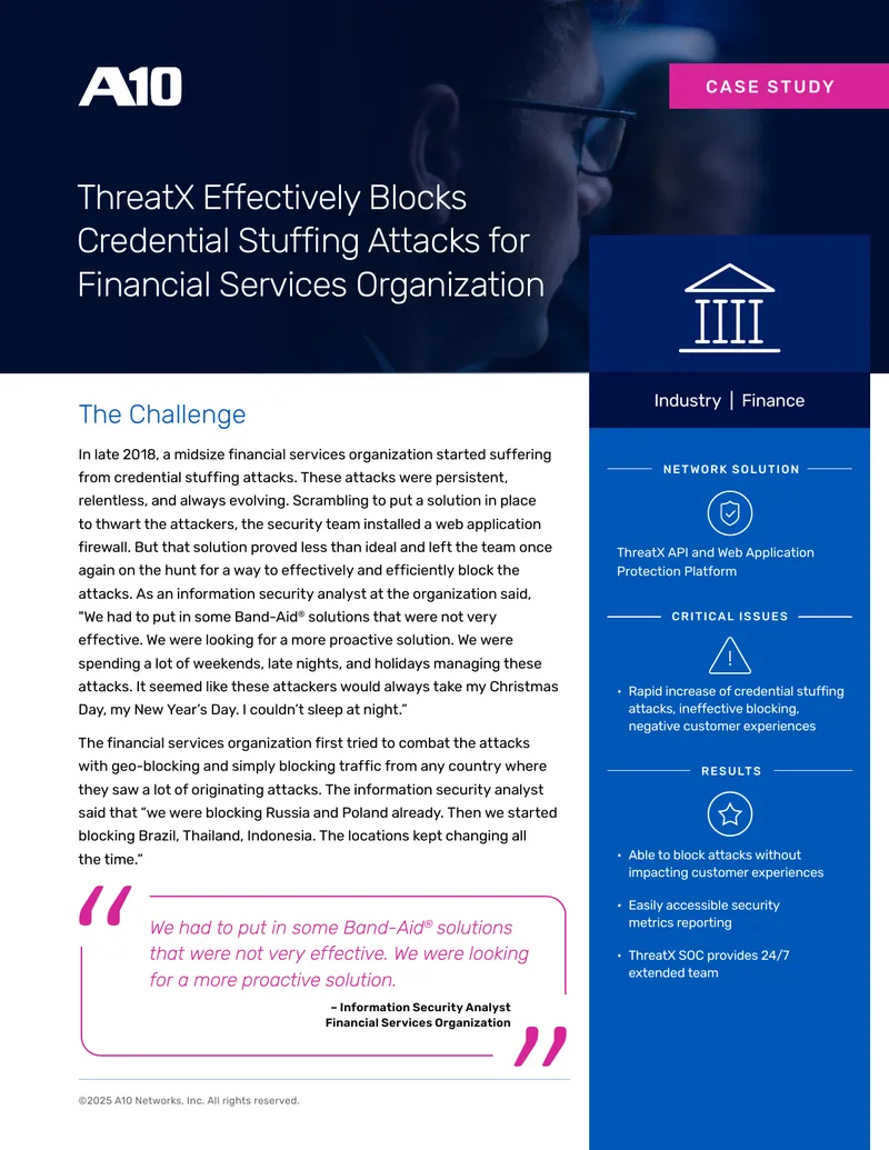 ThreatX Credential Stuffing Attack Mitigation Case Study
