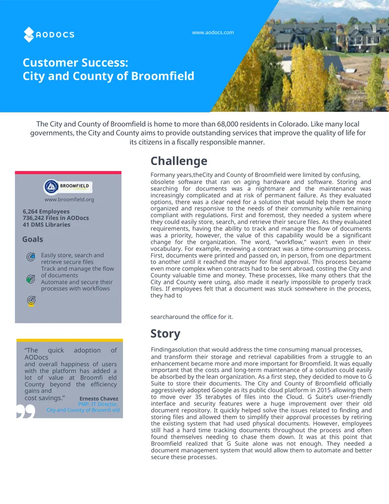 Document Management System Implementation at Broomfield County