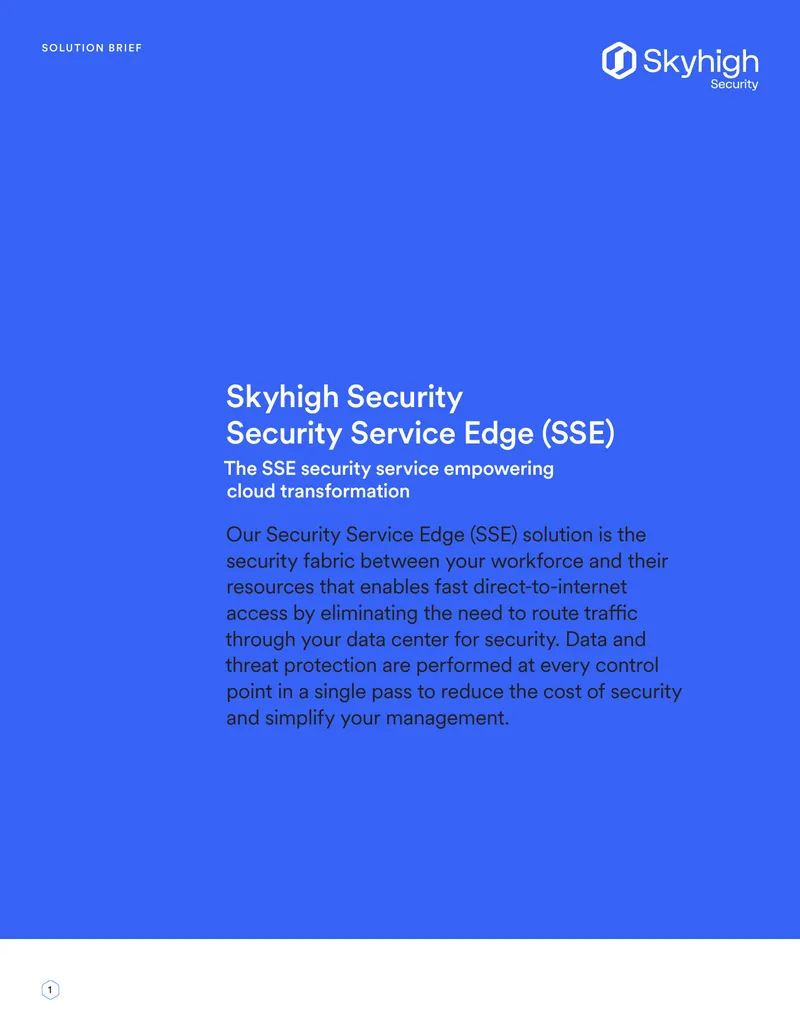 Security Service Edge Solution Brief