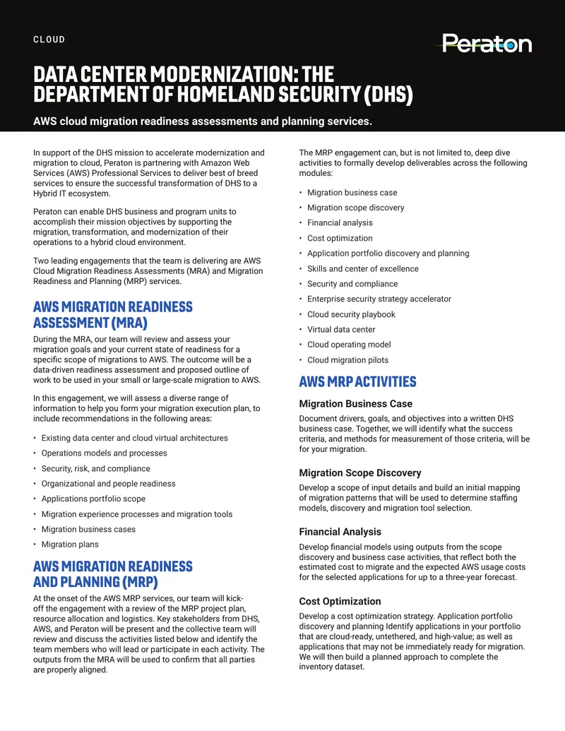 AWS Cloud Migration Readiness and Planning Services