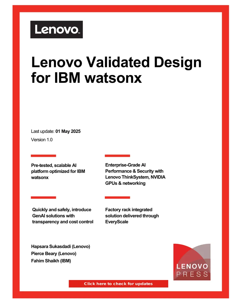 Lenovo Validated Design for IBM watsonx