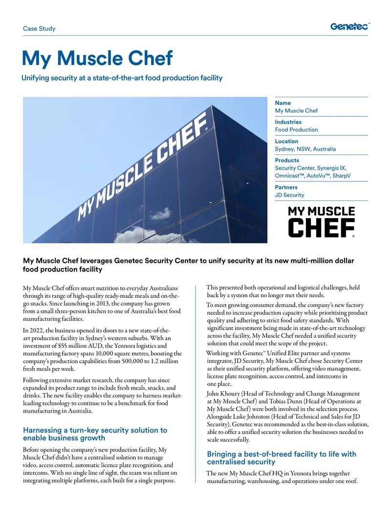 My Muscle Chef Security Integration Case Study