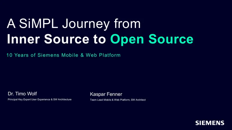 Siemens Journey from Inner Source to Open Source