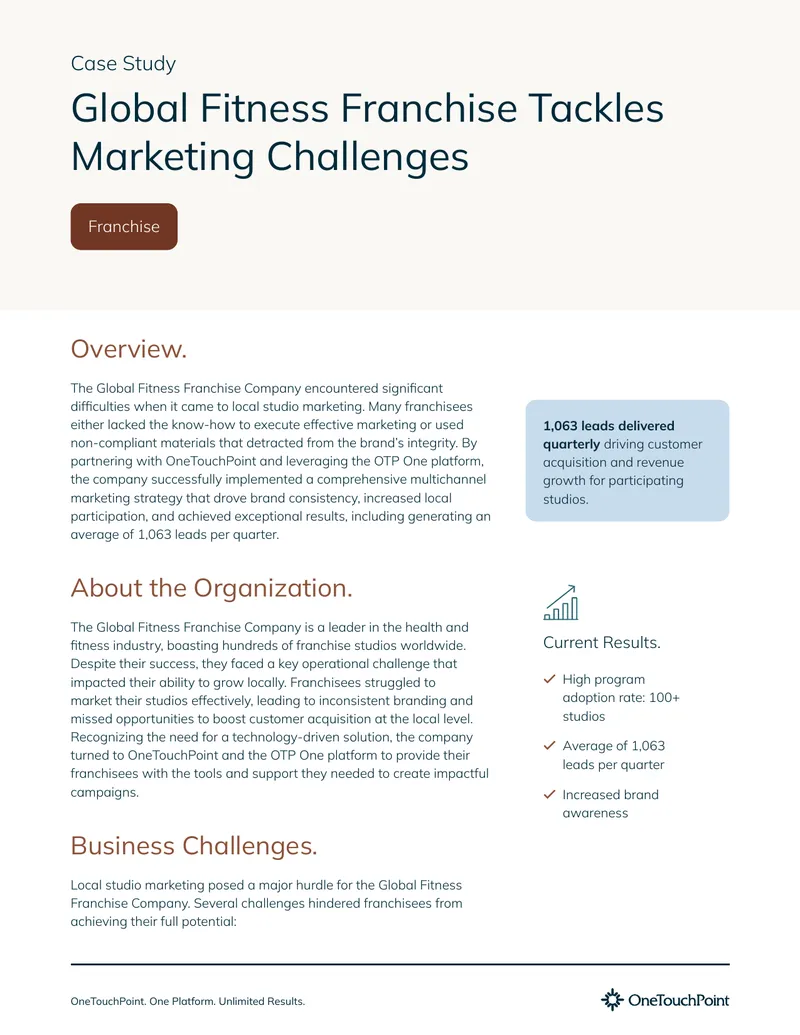 Global Fitness Franchise Marketing Strategy Case Study