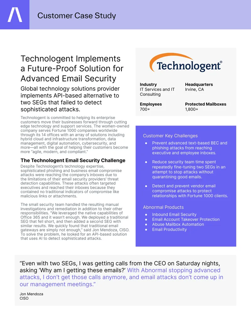 Technologent Implements Advanced Email Security Solution