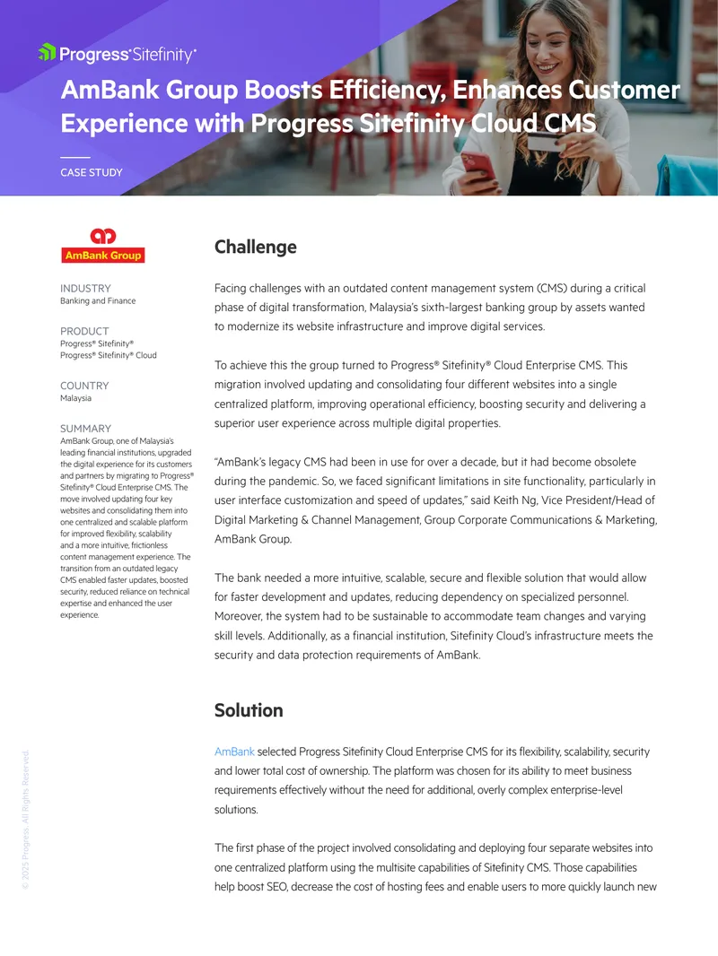 AmBank Group Case Study on Sitefinity Cloud CMS Implementation