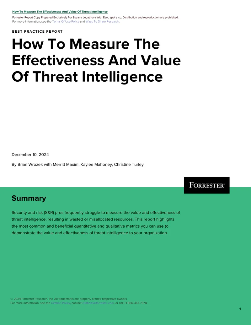 Measuring Effectiveness and Value of Threat Intelligence