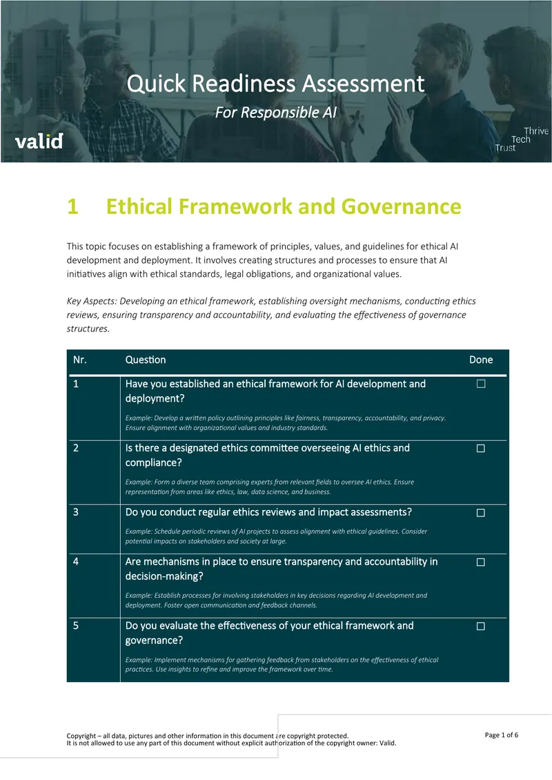 Quick Readiness Assessment for Responsible AI