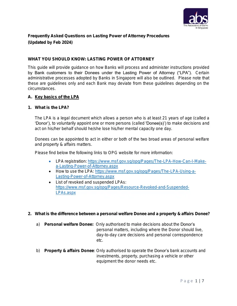 Frequently Asked Questions on Lasting Power of Attorney Procedures