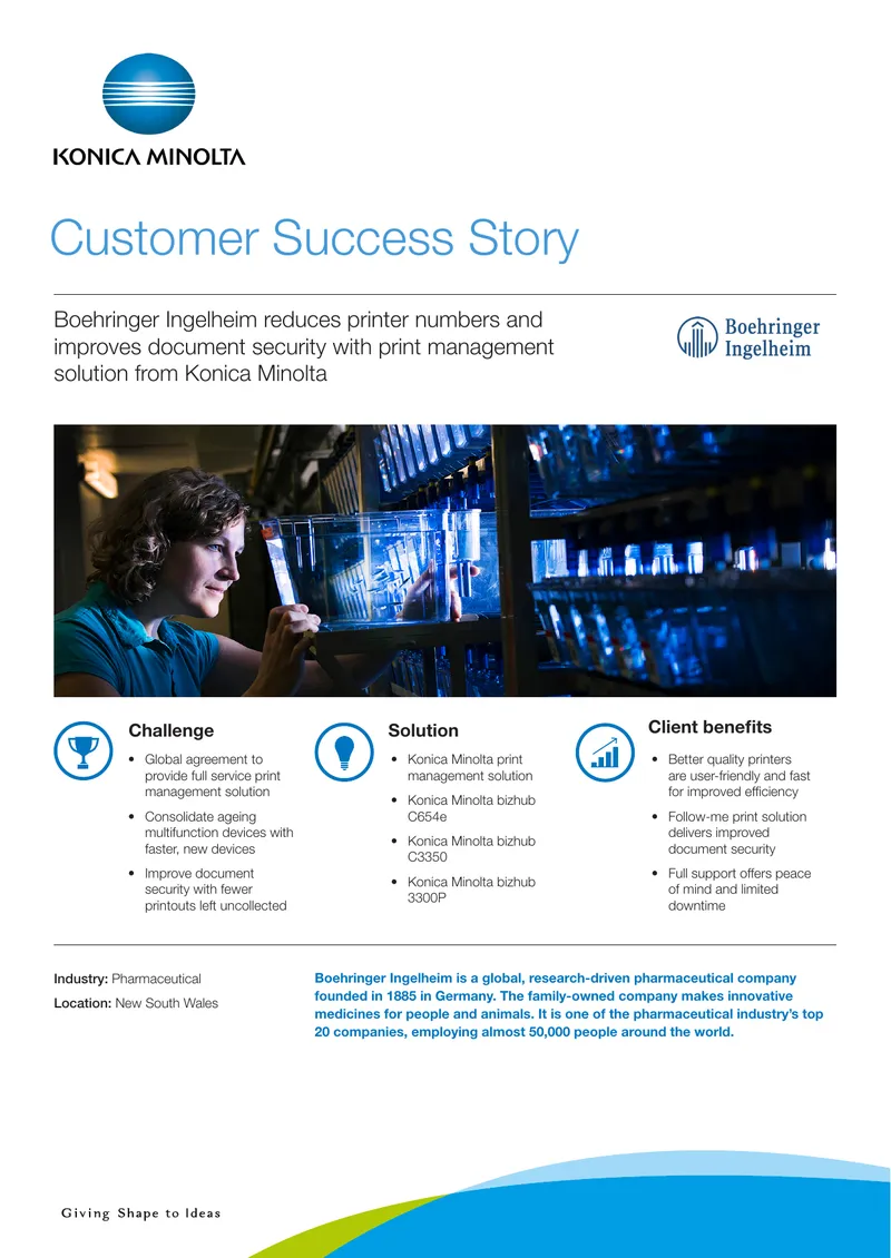 Boehringer Ingelheim Print Management Case Study
