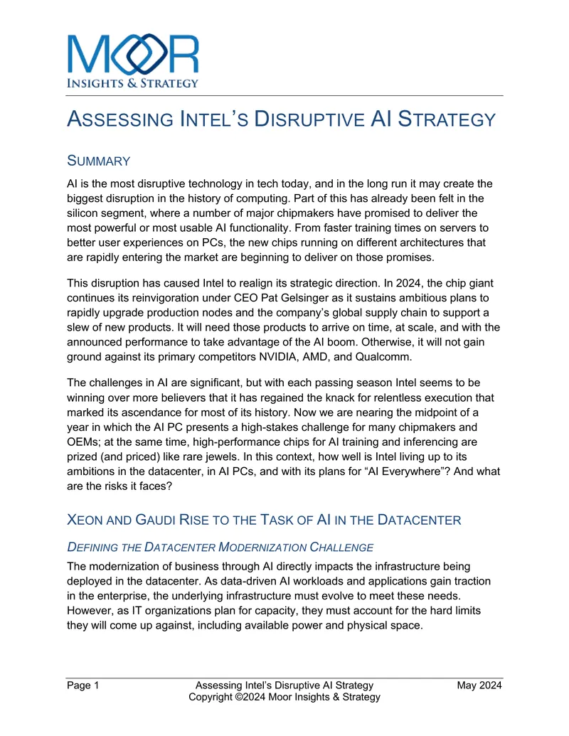 Assessing Intel’s AI Strategy and Market Position