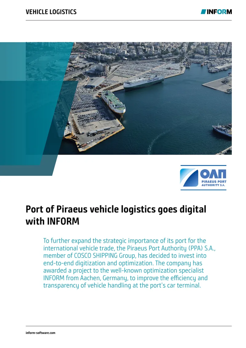 Port of Piraeus Vehicle Logistics Digital Transformation