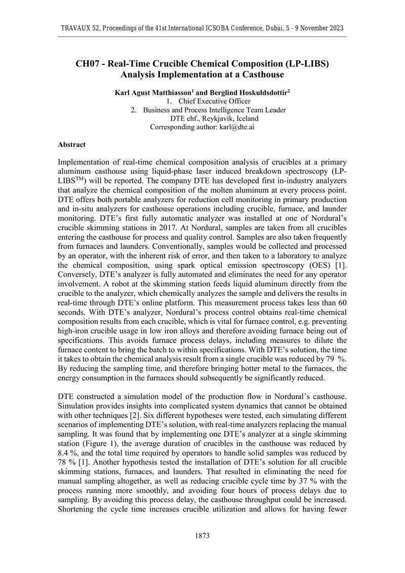 Real-Time Chemical Composition Analysis Implementation
