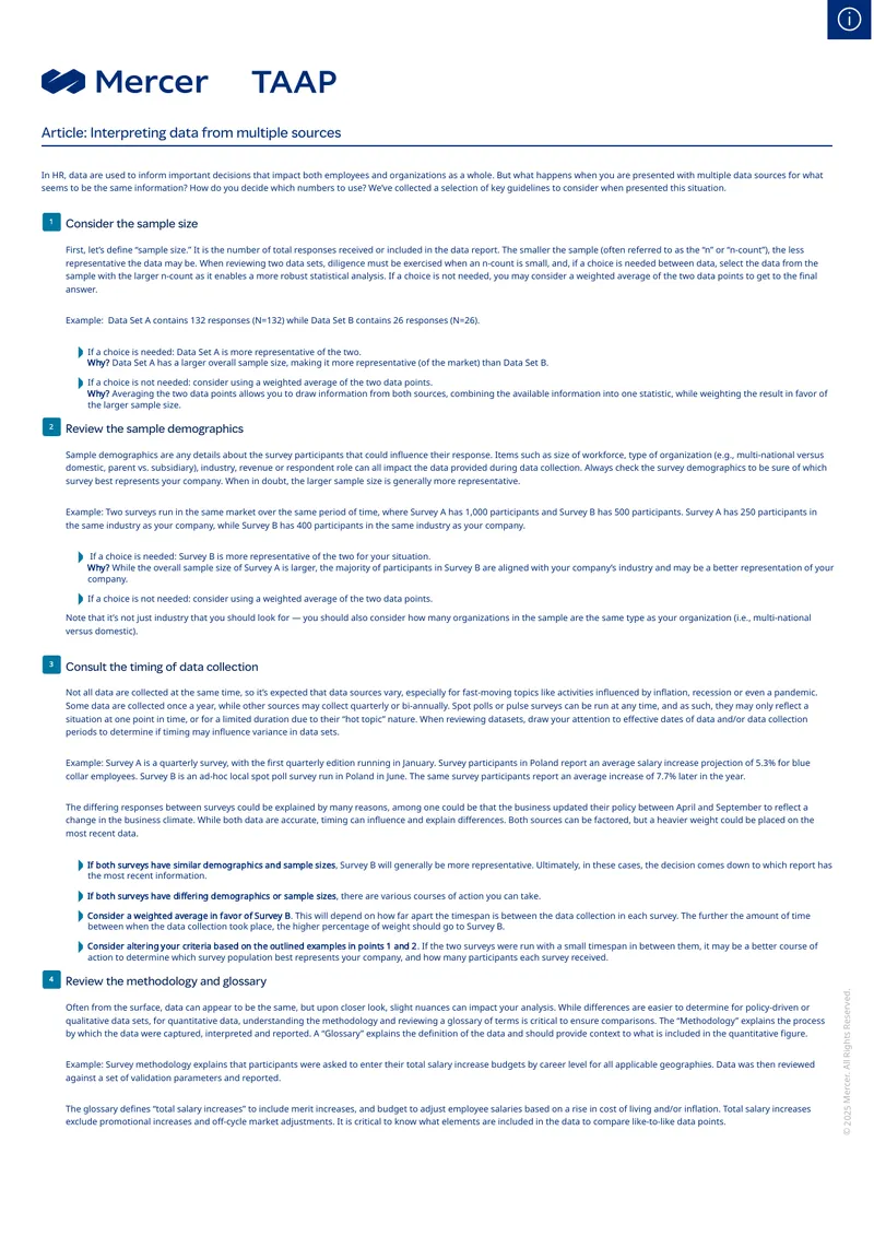 Guidelines for Interpreting Data from Multiple Sources