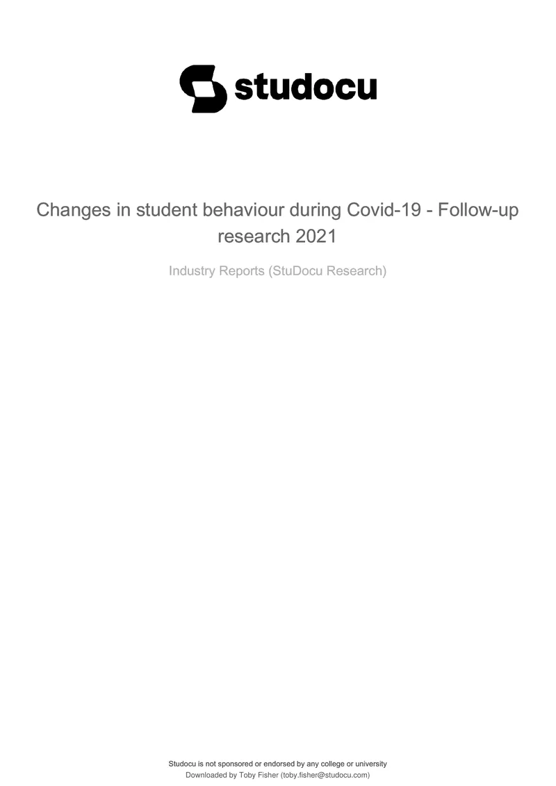 Changes in Student Behaviour During COVID-19