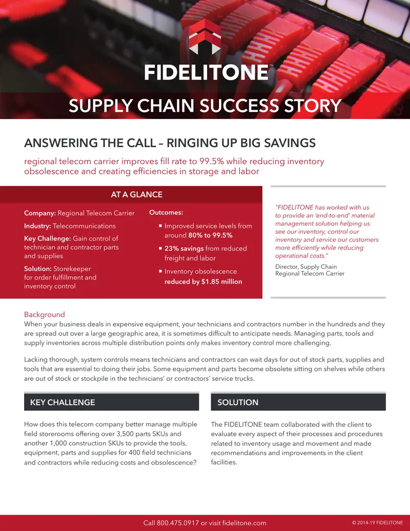 Telecommunications Inventory Management Improvement Case Study