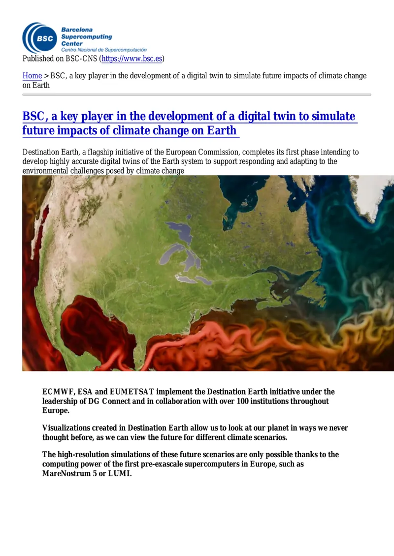 Digital Twin Development for Climate Change Adaptation