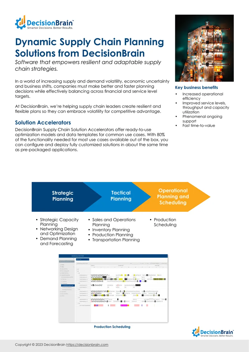 Dynamic Supply Chain Planning Solutions Overview