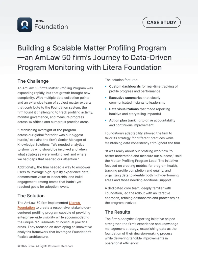 Building a Scalable Matter Profiling Program
