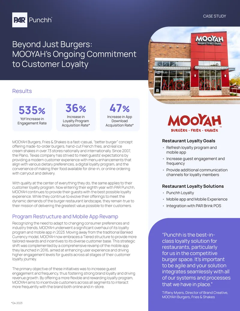 MOOYAH Burgers Loyalty Program Case Study