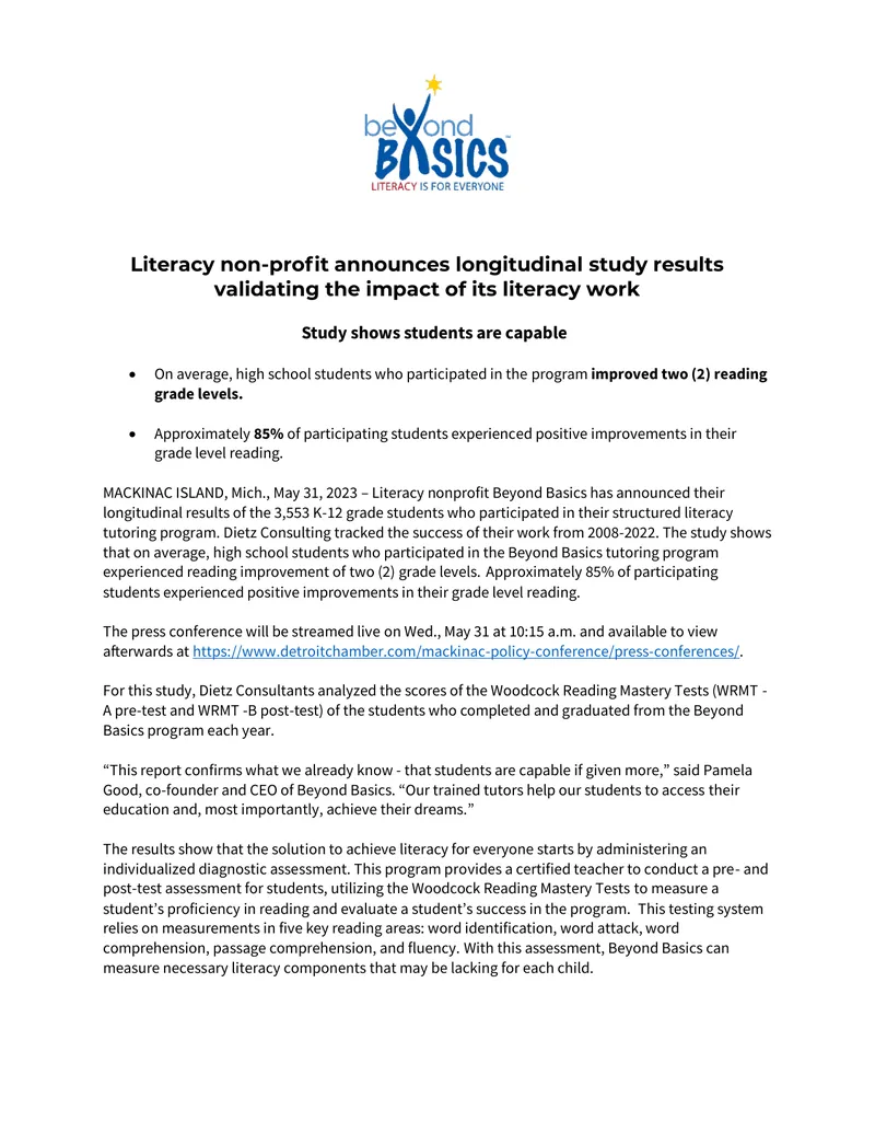 Longitudinal Study Results on Literacy Program Impact