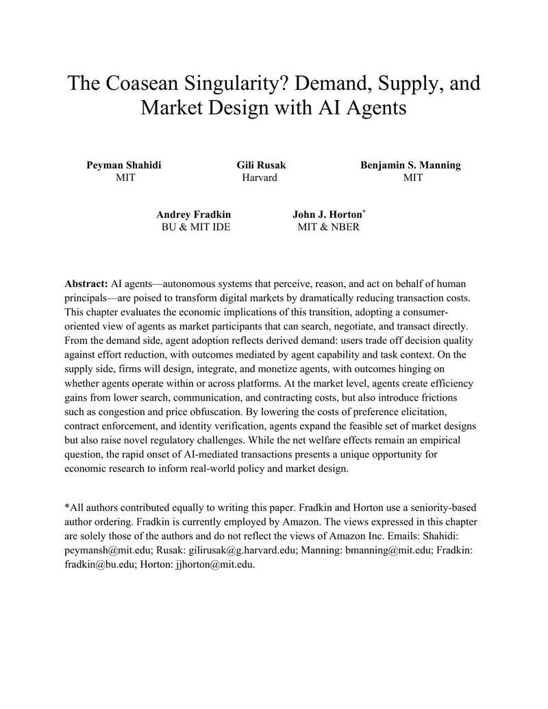 Economic Implications of AI Agents in Digital Markets