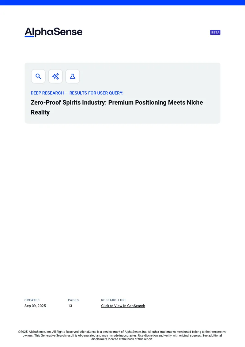 Zero-Proof Spirits Industry Market Analysis