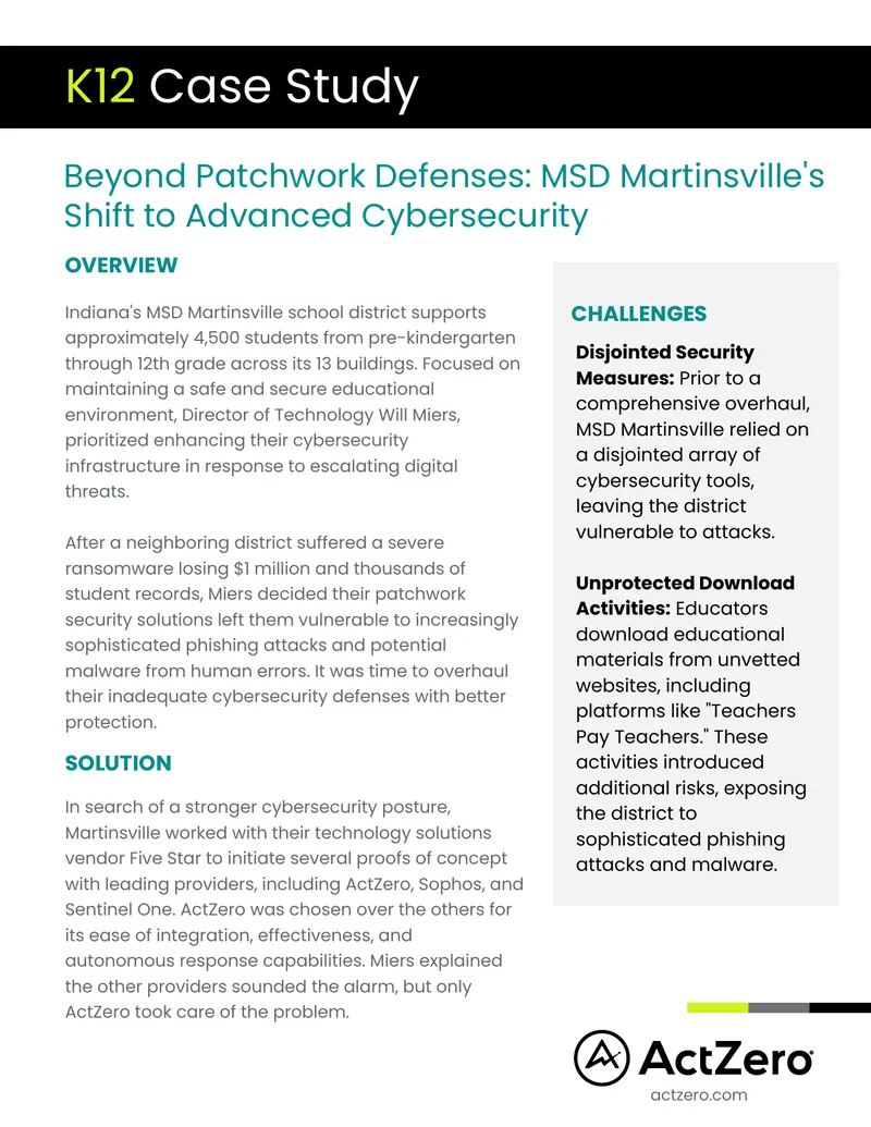 MSD Martinsville's Transition to Advanced Cybersecurity