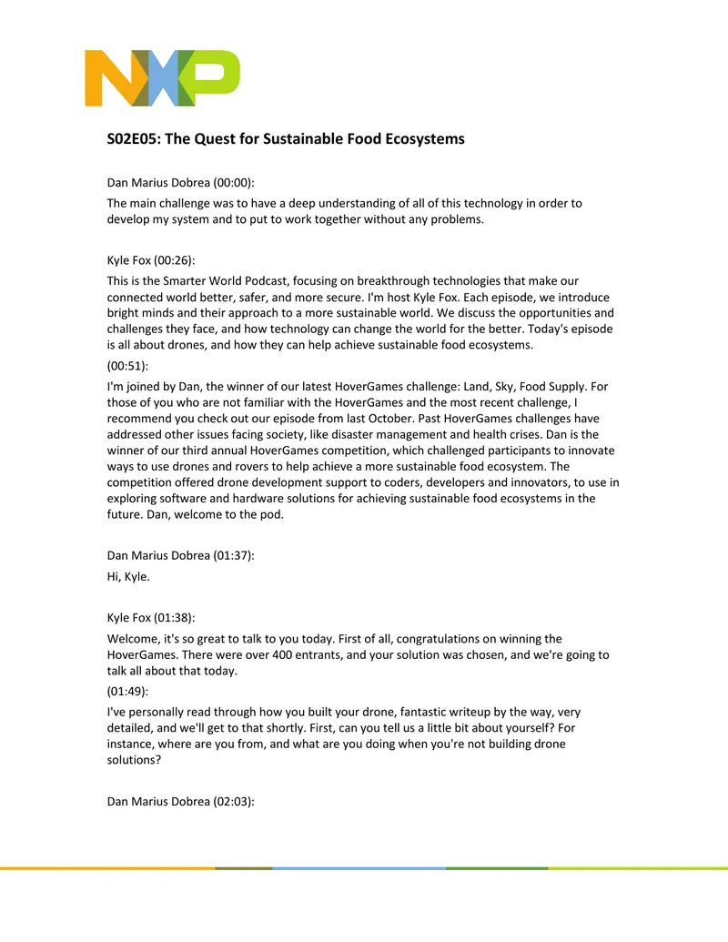 Drone Technology for Sustainable Food Ecosystems